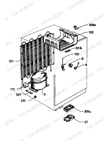 Взрыв-схема холодильника Zanussi ZI6161 - Схема узла Cooling system 017